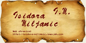 Isidora Miljanić vizit kartica